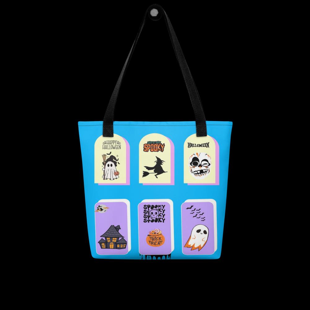 Blue Halloween Tote Bag – 15”x15” Reusable Trick-or-Treat & Everyday Carry Bag
