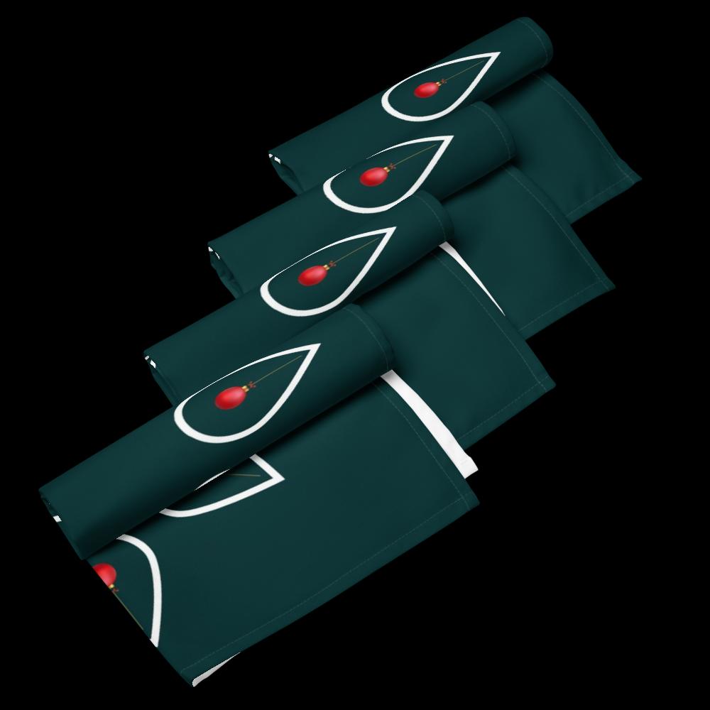 Green Christmas Cloth Napkin Set of 4 | 20x20” Fabric Dinner Napkins | Elegant Holiday Table Décor for Christmas Dining & Entertaining