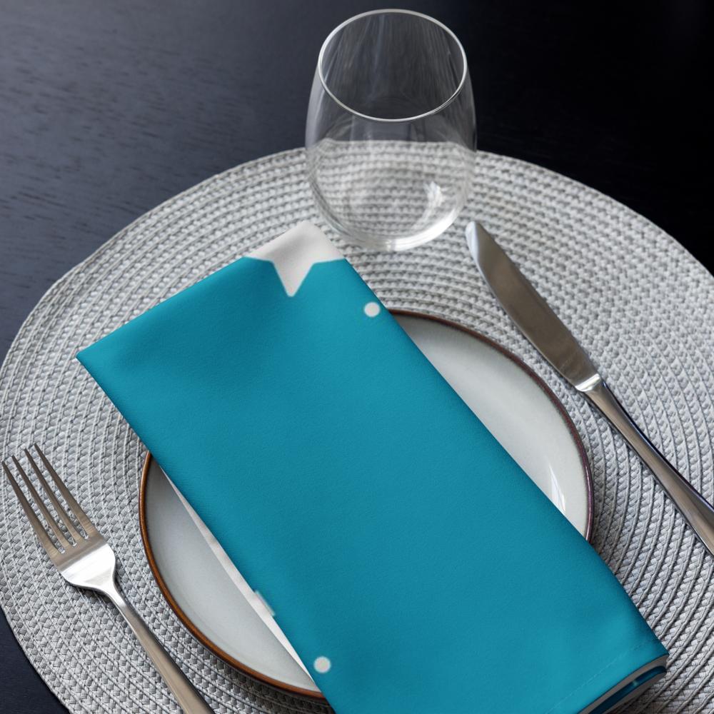 Teal and White Christmas Cloth Napkin Set – 4 Pack | 20x20 Inch Holiday Table Décor, Elegant Reusable Fabric Napkins for Dining, Parties & Christmas Tablescape