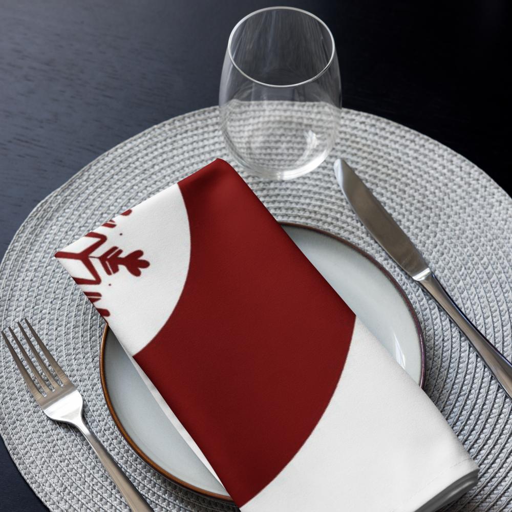 Red, White & Blue Christmas Cloth Napkins Set of 4 – 20x20” Reusable Holiday Dinner Napkins for Festive Table Settings, Elegant Cotton Napkin Set for Christmas Decor & Winter Parties