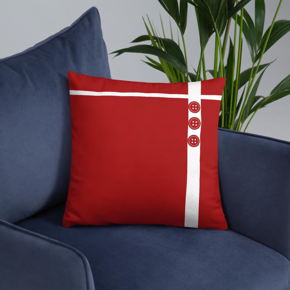 Red & White Decorative Throw Pillow – 18×18 & 22×22