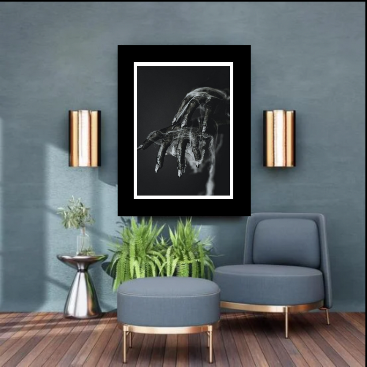 Black & White Creepy Halloween Wall Art Set – Digital Download Prints (3 Piece)