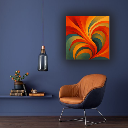 Abstract Harmony Wall Art Set – Orange & Cream Multicolor Square Prints | Digital Download (20x20, 24x24, 36x36)