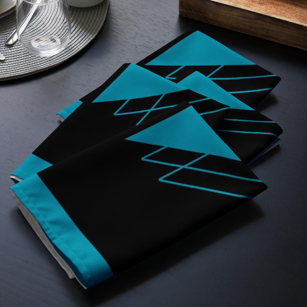 Elegant Black & Blue Cloth Napkin Set (4 Pack, 20x20”) – Reusable Table Napkins for Dinner Parties & Home Décor