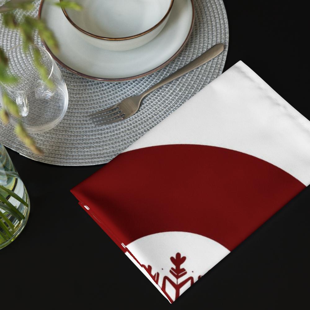 Red, White & Blue Christmas Cloth Napkins Set of 4 – 20x20” Reusable Holiday Dinner Napkins for Festive Table Settings, Elegant Cotton Napkin Set for Christmas Decor & Winter Parties