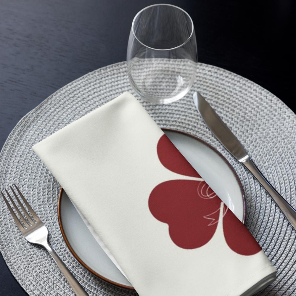 Red & White Christmas Cloth Napkin Set (4) — 20 x 20 in Reusable Polyester Dinner Napkins