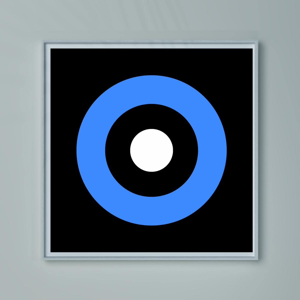 Square Abstract Wall Art Digital Download – Blue, Black & White Modern Prints (20x20, 24x24, 36x36)