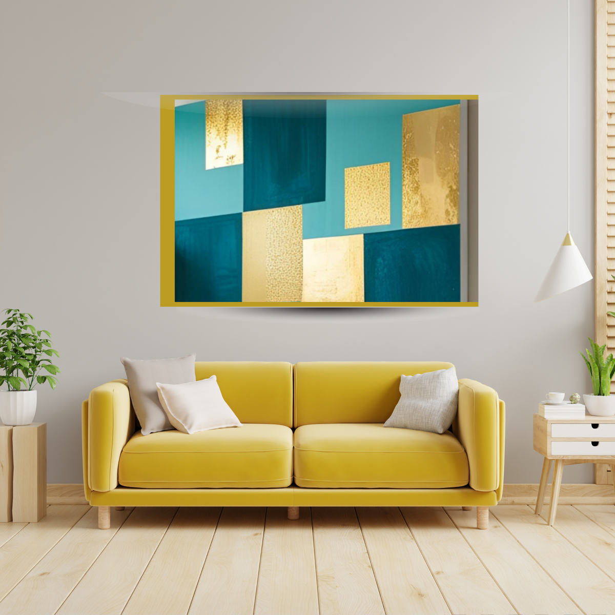 Elegant Green & Gold Marble Wall Art Set (3-Piece Digital Download, Landscape Sizes)