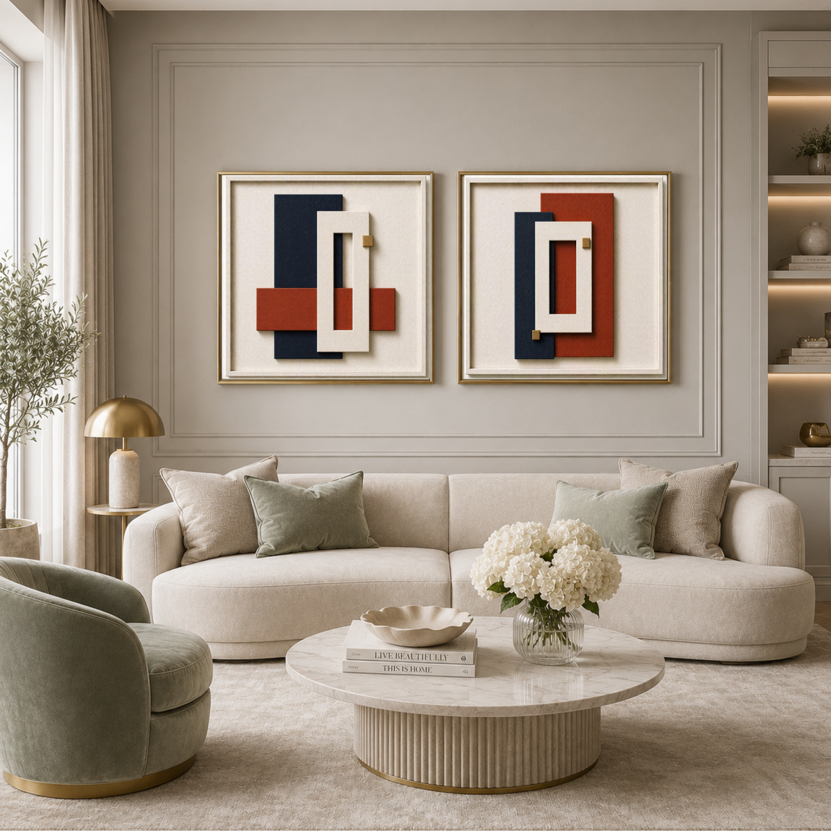Luxury Abstract Wall Art Collection – Modern Square Digital Prints for Homes, Hotels, Restaurants, Offices & Airbnbs