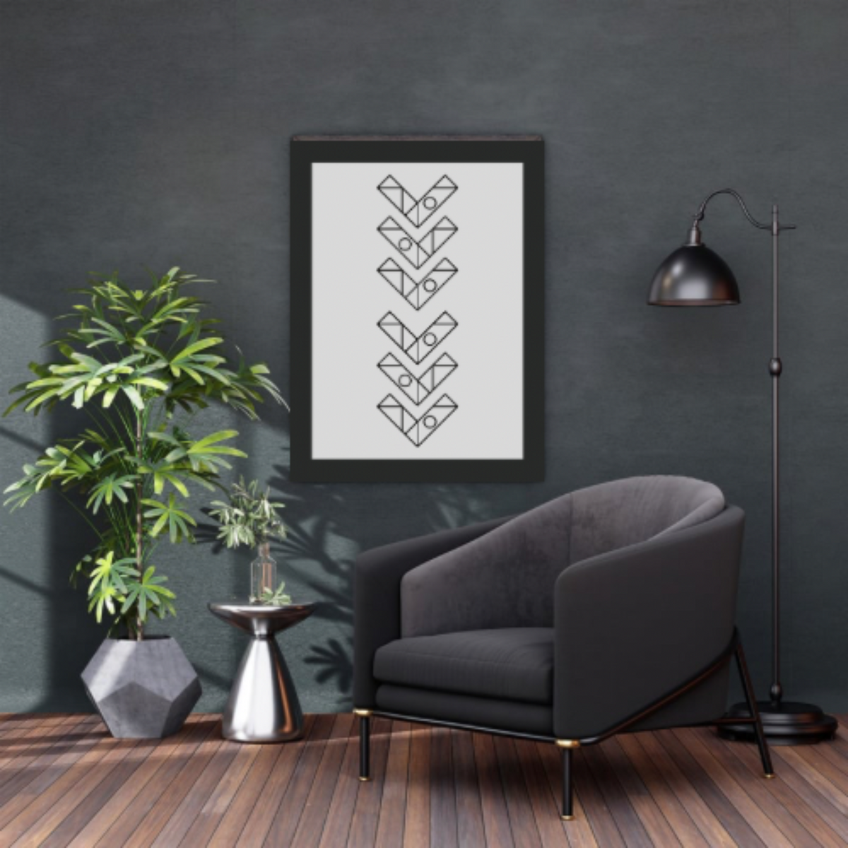Boho Bow Wall Art – 4-Piece Digital Download Set with Black Borders on White Background (16x20, 18x24, 24x36 Inches)