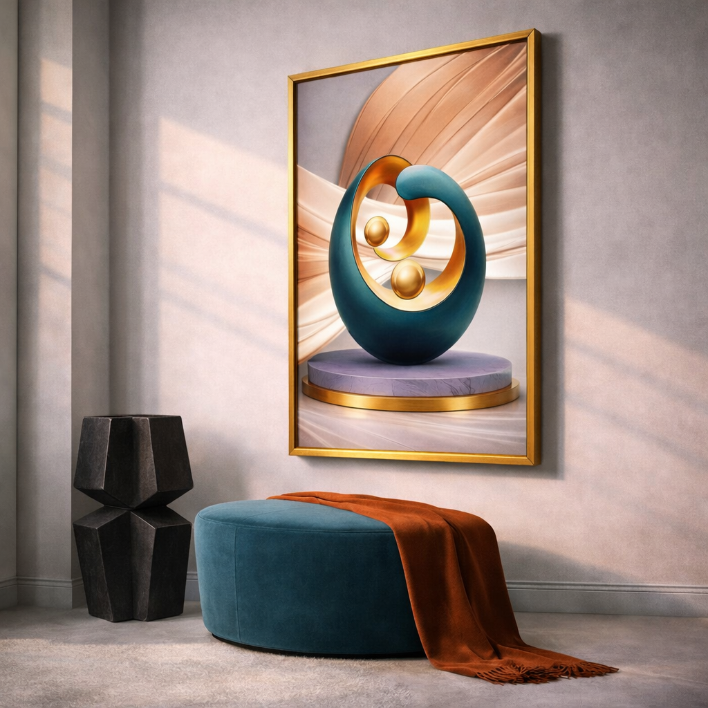 Luxury Gold Abstract Wall Art Set – Modern Glam Printable Decor – Elegant Teal and Gold Digital Download (11x14, 16x20, 18x24, 24x36)