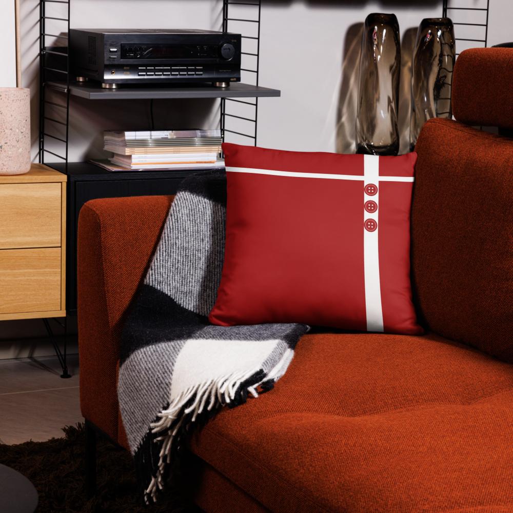 Red & White Decorative Throw Pillow – 18×18 & 22×22