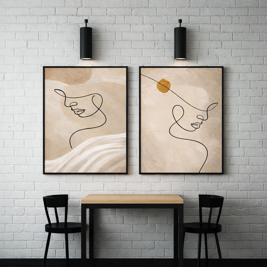 Minimalist Line Art Wall Art Set – Neutral Abstract Face Printable – Modern Scandinavian Decor – Digital Download (11x14, 16x20, 18x24, 24x36)