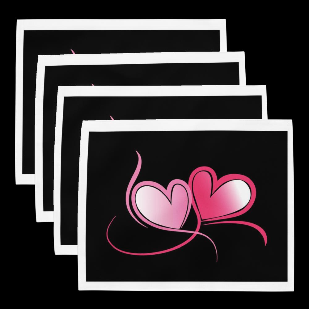 Black, White & Pink Placemat Set of 4 – 18x14 Inch Washable Heat-Resistant Dining Table Mats