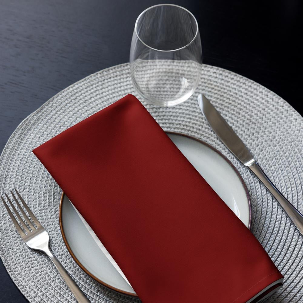 Cloth Napkin Set with White Christmas Accents (4) — 20 x 20 in Reusable Holiday Table Linens