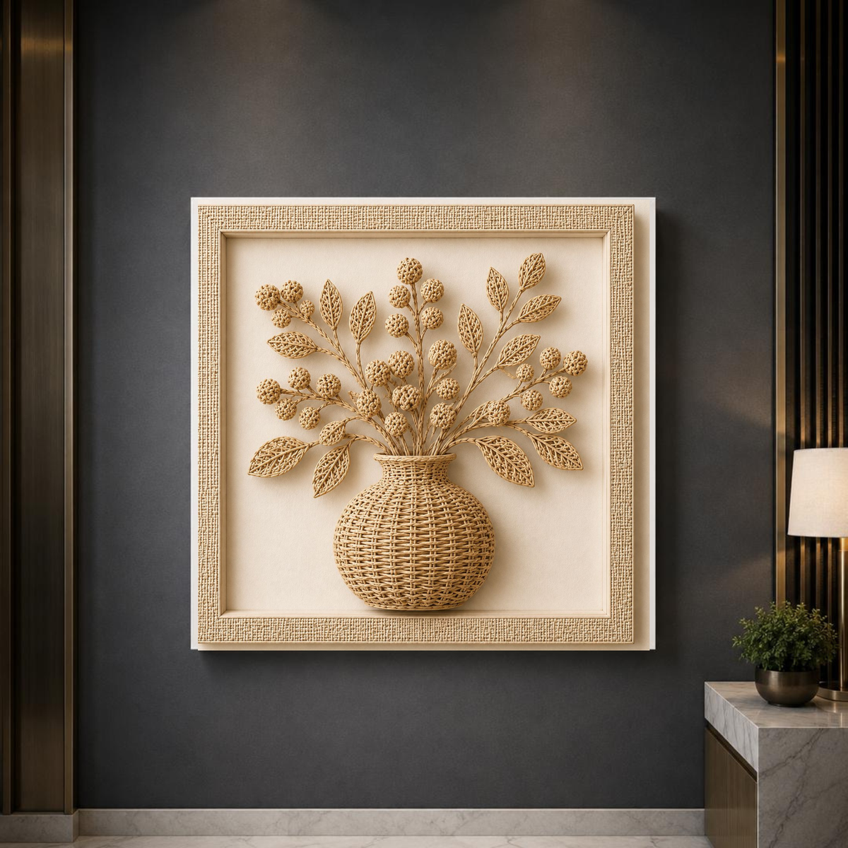 Luxury Woven Floral Wall Art Set of 10 | Sculptural Botanical Gallery Collection | 6 Square & 4 Portrait Digital Prints | 40 Premium Files
