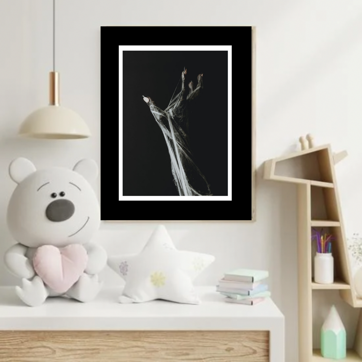 Eerie Black & White Halloween Witch Hand Wall Art | Digital Download Prints