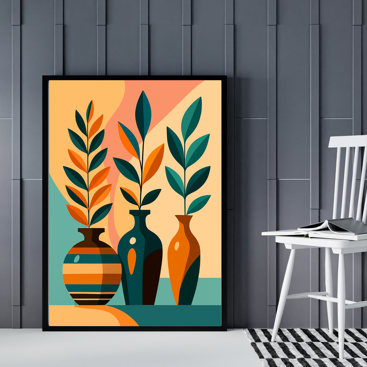 Botanical Flower Wall Art Set of 3 – Digital Download | Vase Art Prints in 3 Sizes (16x20, 18x24, 24x36”)