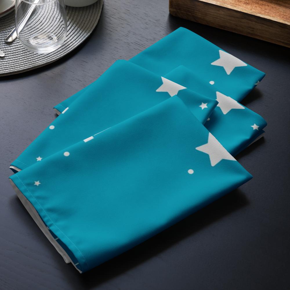 Teal and White Christmas Cloth Napkin Set – 4 Pack | 20x20 Inch Holiday Table Décor, Elegant Reusable Fabric Napkins for Dining, Parties & Christmas Tablescape