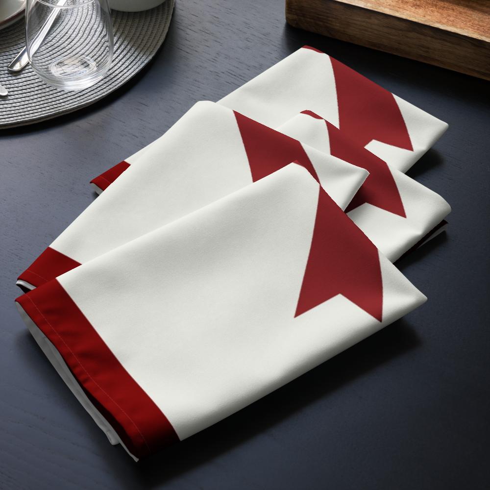Red & White Christmas Cloth Napkin Set (4) — 20 x 20 in Reusable Polyester Dinner Napkins