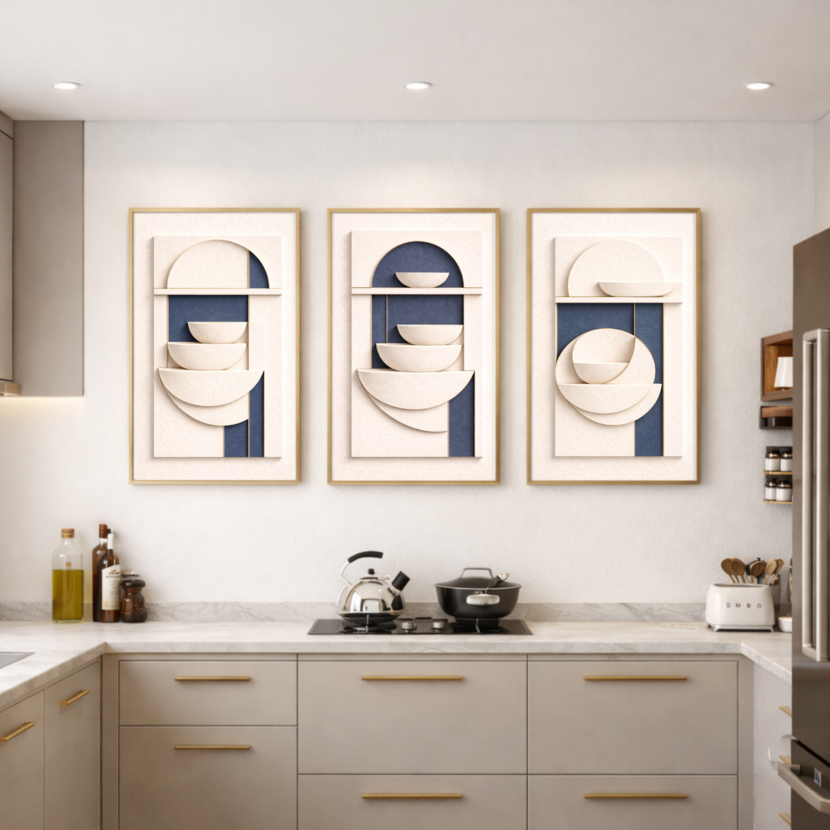 Full House Architectural Wall Art Collection – Deep Blue Edition (40 Coordinated Prints)