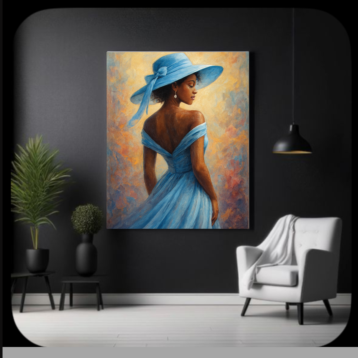 Fashion-Inspired Blue Wall Art Set of 2 – Elegant Modern Woman Art, Printable Digital Download (16x20, 18x24, 24x36)