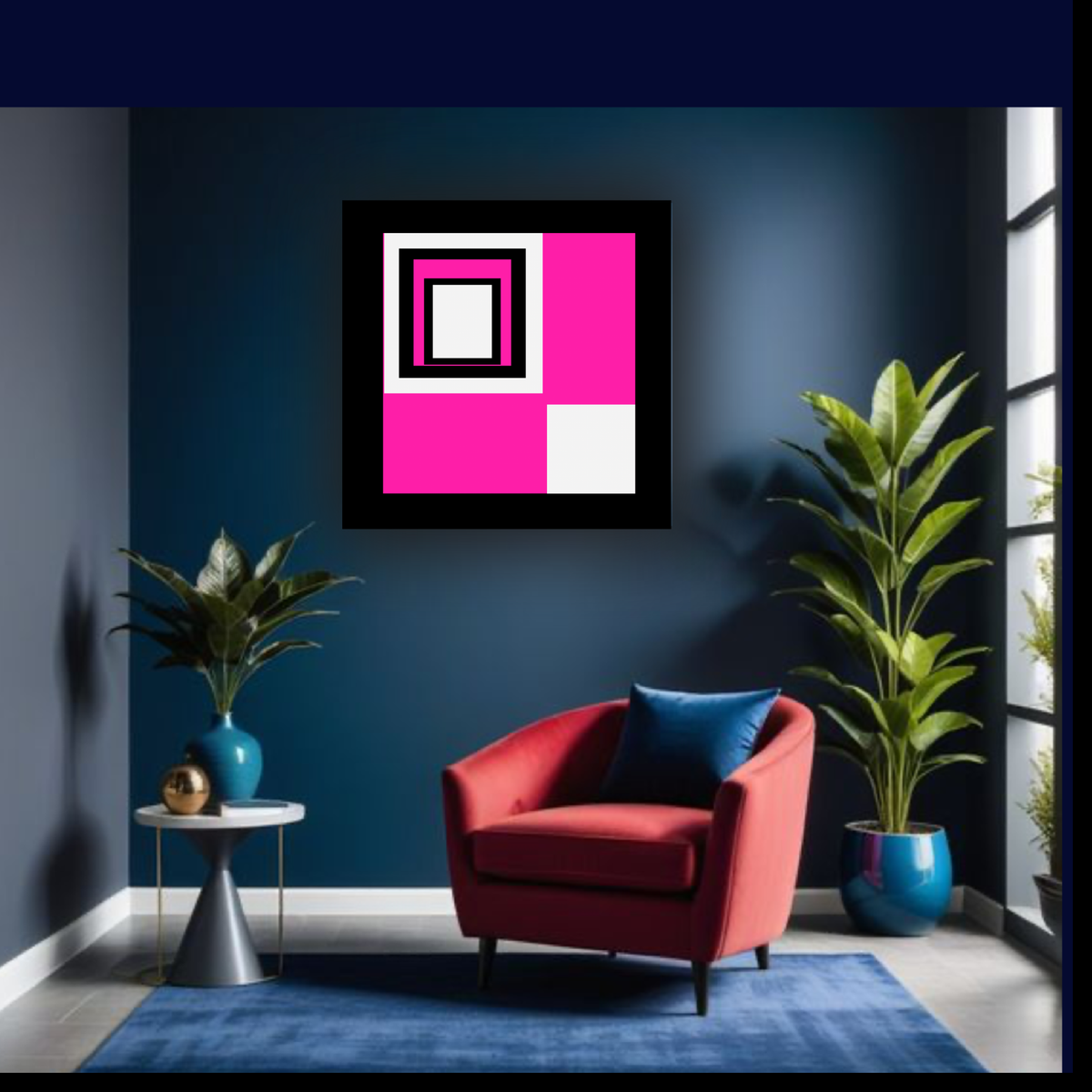 Square Abstract Wall Art – Pink, White & Black Designs (Set of 2 Digital Prints)