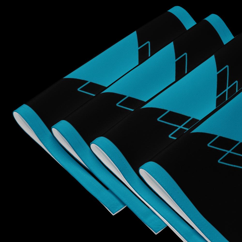Elegant Black & Blue Placemat Set of 4 – 18x14 Inch Durable Washable Table Mats for Dining Table