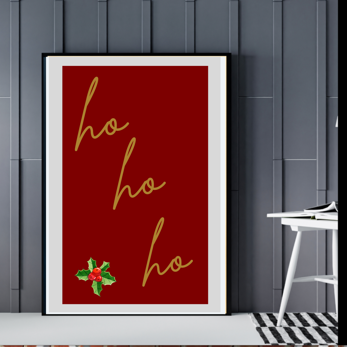 Red, White & Gold Christmas Digital Wall Art Set of 6 | Festive Printable Holiday Art | Modern Christmas Home Décor Prints (Square & Portrait Sizes