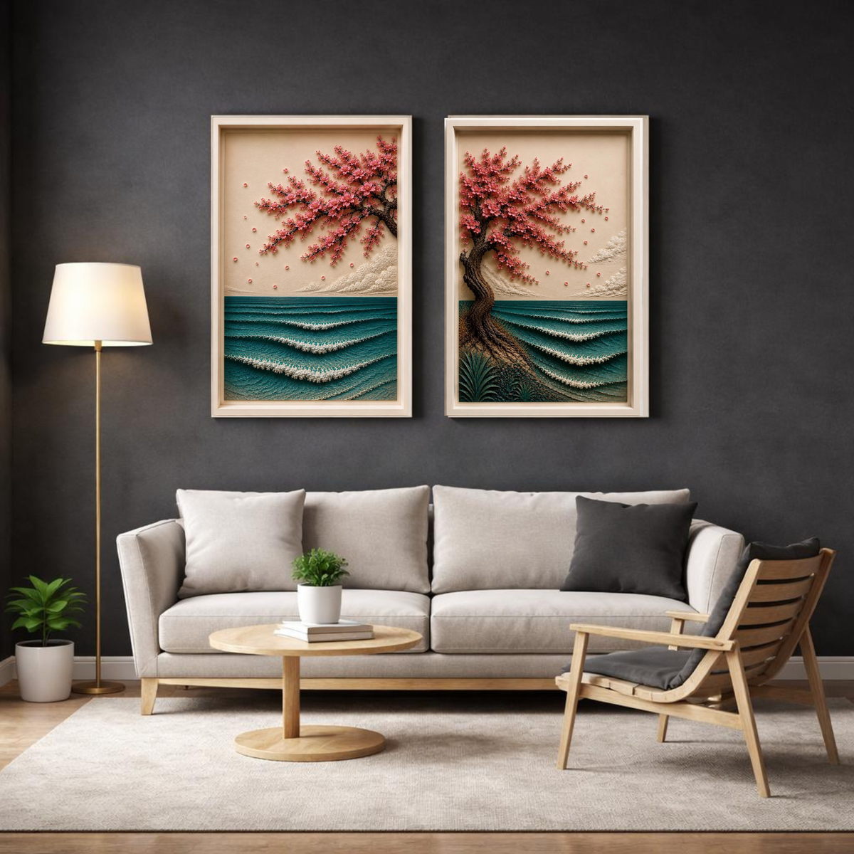 Elegant Nature Wall Art Set – Luxury Contemporary Digital Prints for Homes, Hotels & Restaurants