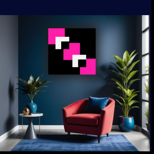 Square Abstract Wall Art – Pink, White & Black Designs (Set of 2 Digital Prints)