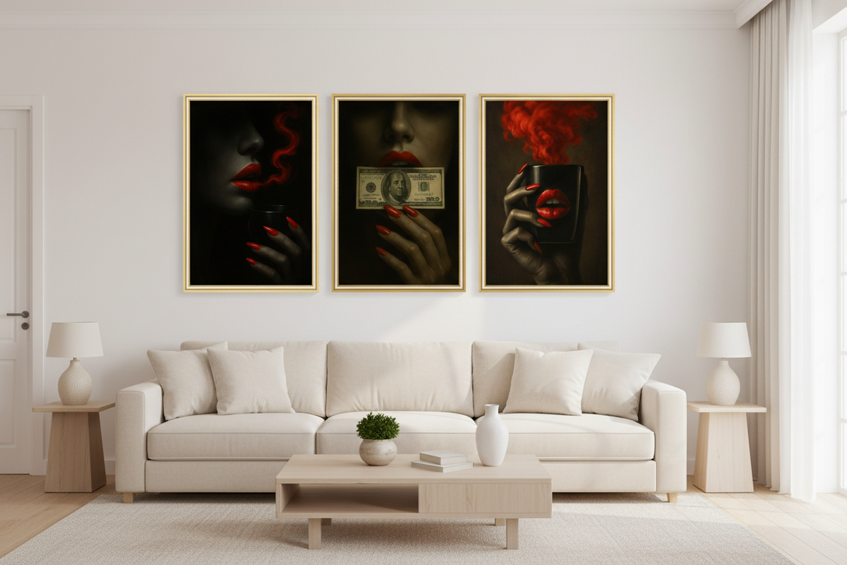 Fashion-Inspired Red Nail Polish Wall Art Set (3 Prints) – Instant Download, Print Today