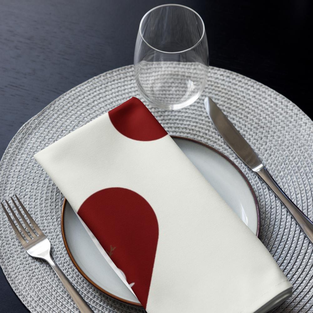 Red & White Holiday Cloth Napkin Set (4) — 20 x 20 in Reusable Christmas Dinner Napkins