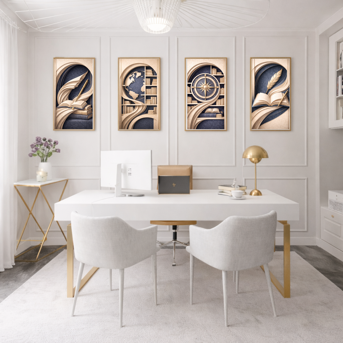 Full House Architectural Wall Art Collection – Deep Blue Edition (40 Coordinated Prints)