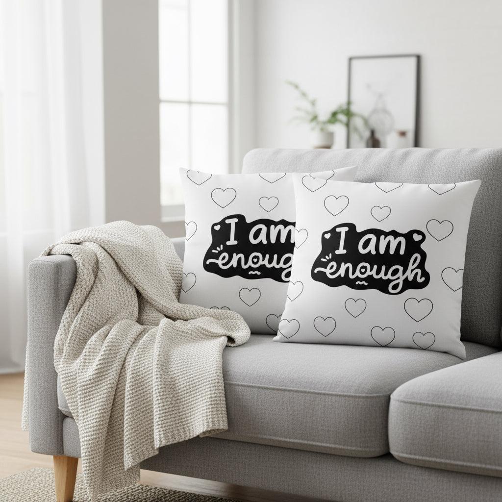 Minimalist Black and White Inspirational Throw Pillow – Modern 22x22 Accent Cushion for Living Room or Bedroom Décor
