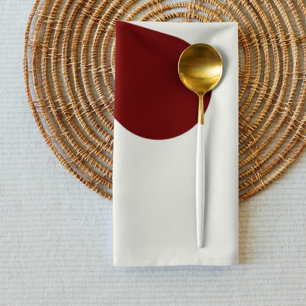 Red & White Holiday Cloth Napkin Set (4) — 20 x 20 in Reusable Christmas Dinner Napkins