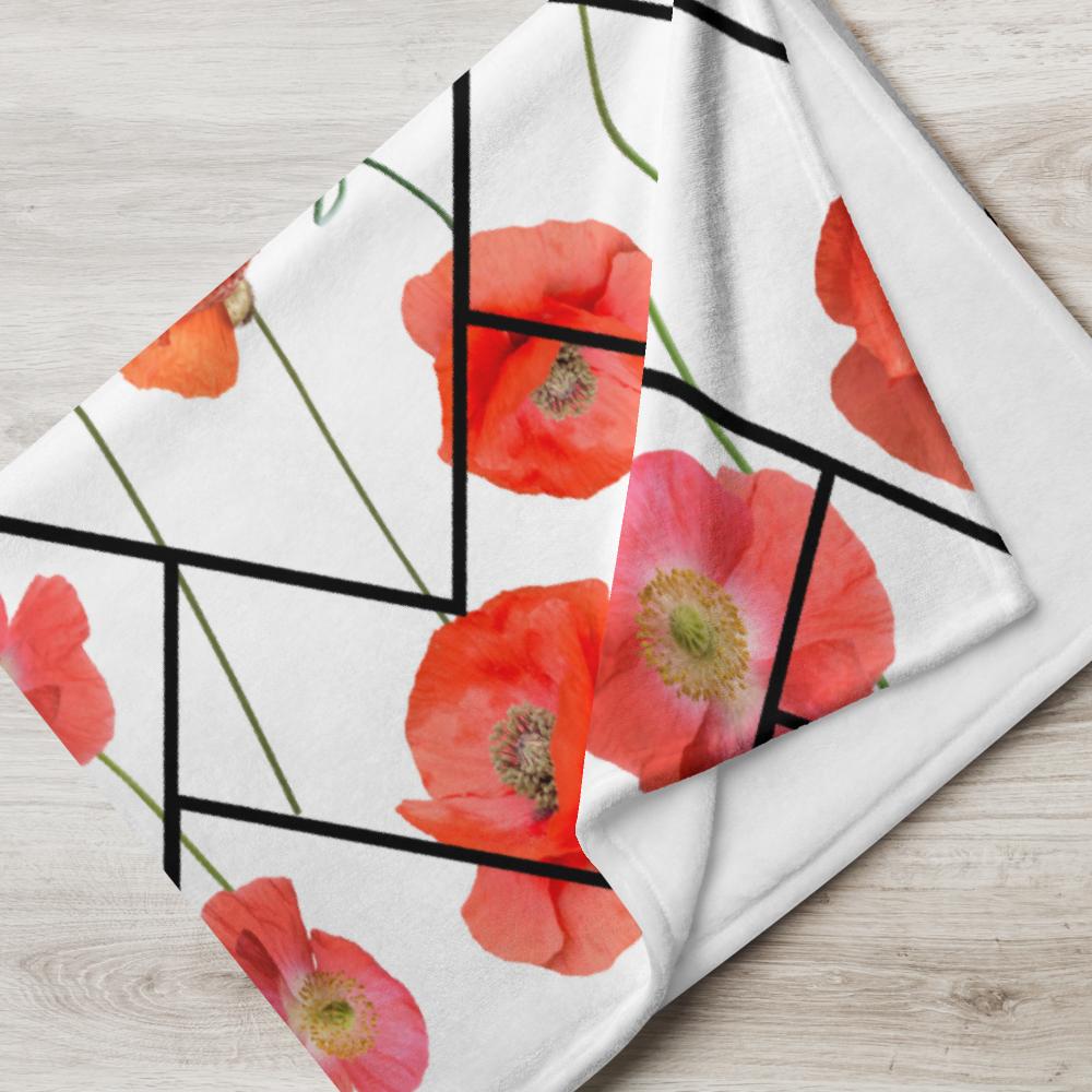 Chic Pink Floral & Zigzag Throw Blanket – Soft 50x60” Cozy Gift for Her, Boho Room Decor
