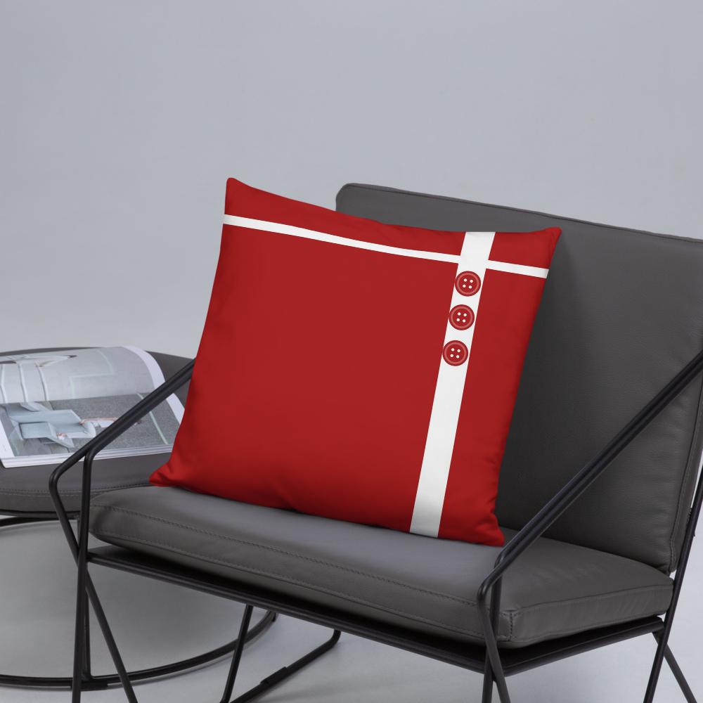 Red & White Decorative Throw Pillow – 18×18 & 22×22