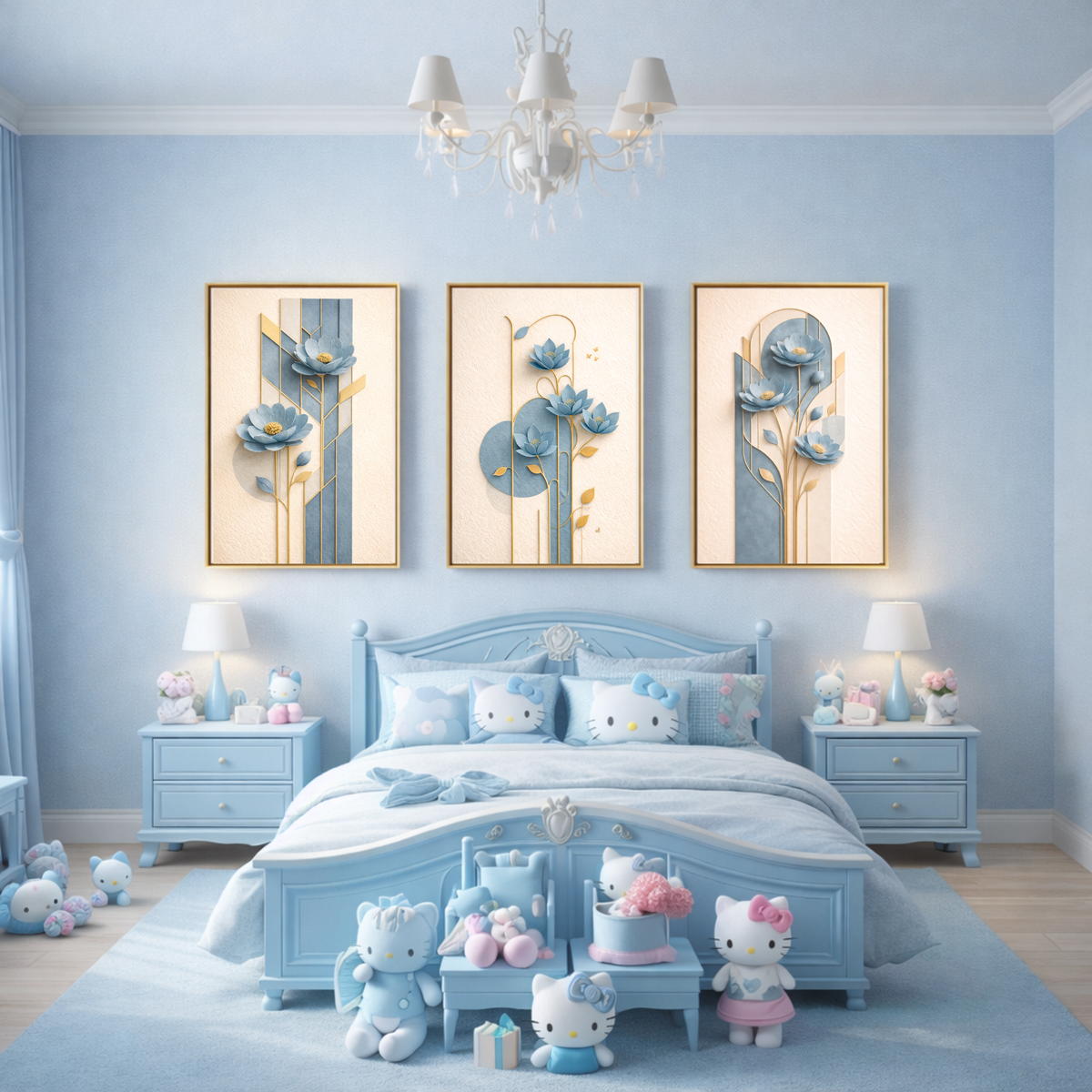 Full House Architectural Wall Art Collection – Light Blue Edition (40 Coordinated Prints)