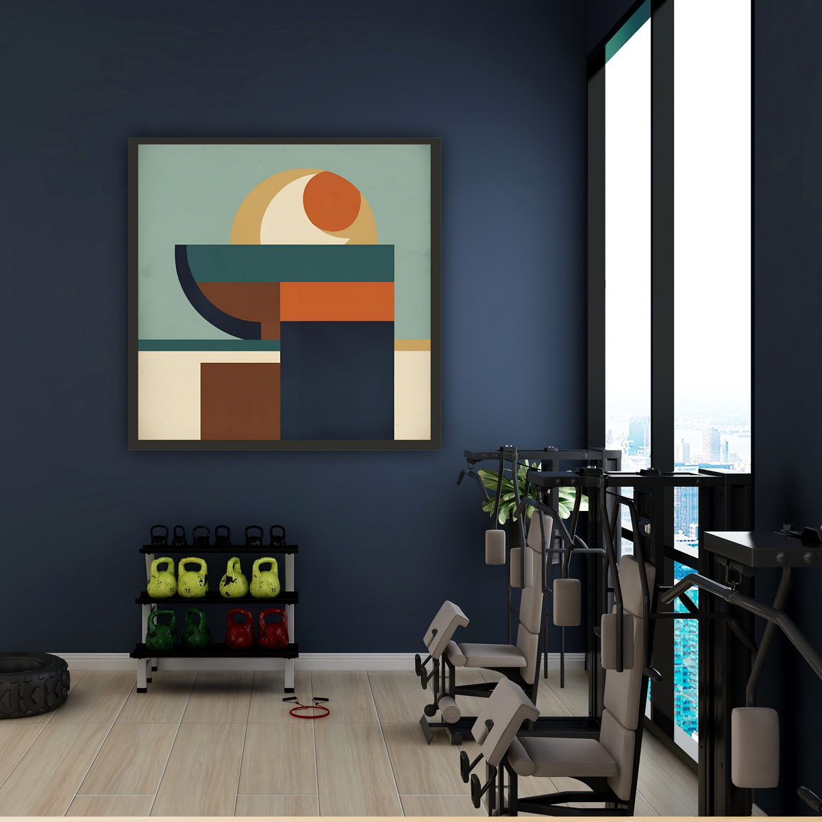 Modern Vintage Abstract Wall Art Set – Square Canvas Prints (16x16, 20x20, 24x24 in)