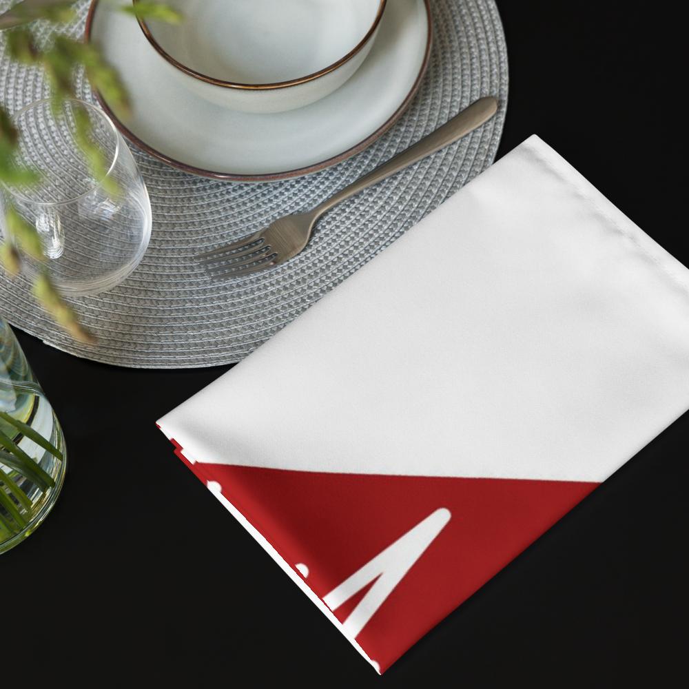 Title: Red & White Festive Cloth Napkin Set (4) — 20 x 20 in Reusable Christmas Table Linens
