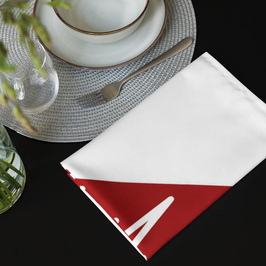 Title: Red & White Festive Cloth Napkin Set (4) — 20 x 20 in Reusable Christmas Table Linens