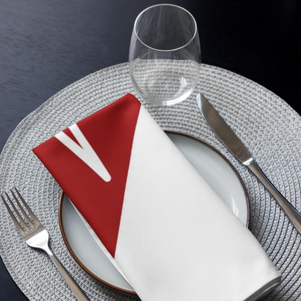Title: Red & White Festive Cloth Napkin Set (4) — 20 x 20 in Reusable Christmas Table Linens