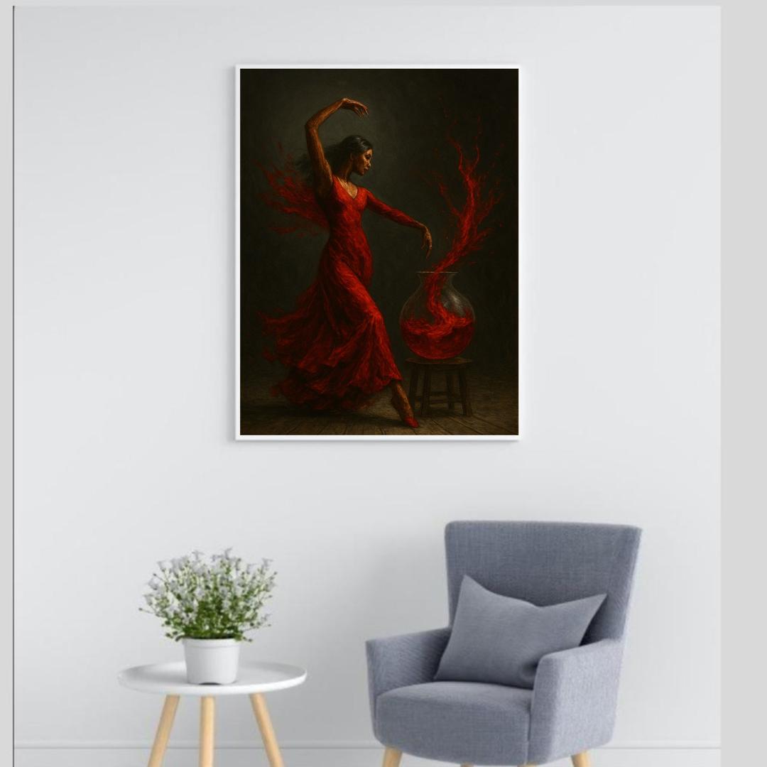 Modern Red & Black Abstract Wall Art Bundle – Printable Digital Set