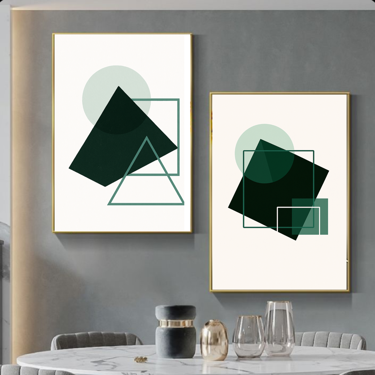 Modern Abstract Green & Black Wall Art – Minimalist Digital Download Print, Neutral Home Décor (16x20, 18x24, 24x36)”
