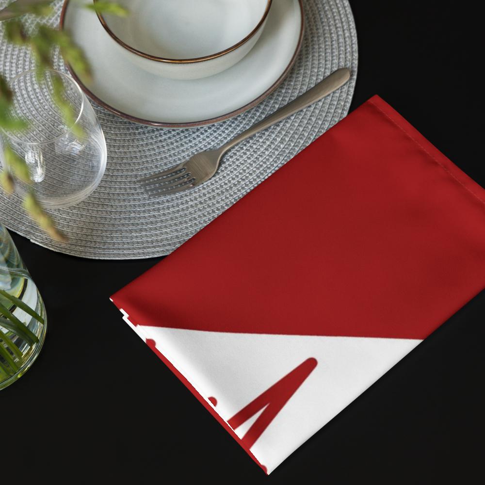Title: Red & White Festive Cloth Napkin Set (4) — 20 x 20 in Reusable Christmas Table Linens