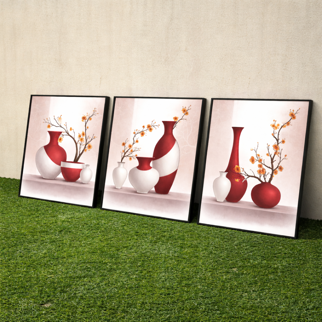 Soft Neutral Vase Prints – 3-Piece Wall Art Set (Digital Download)