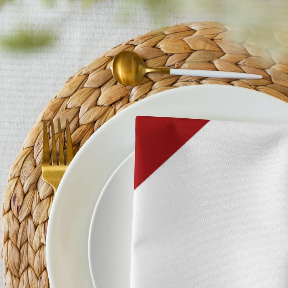 Title: Red & White Festive Cloth Napkin Set (4) — 20 x 20 in Reusable Christmas Table Linens
