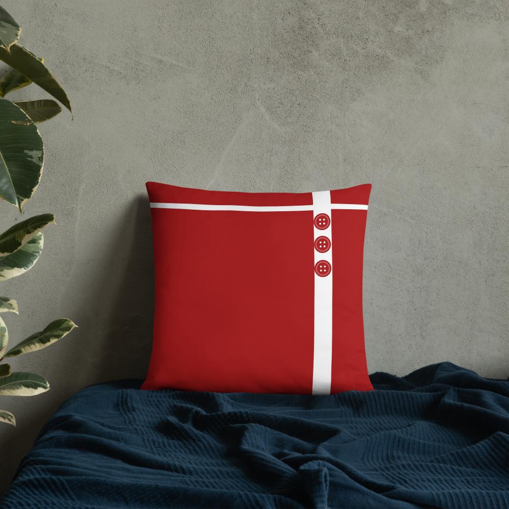 Red & White Decorative Throw Pillow – 18×18 & 22×22
