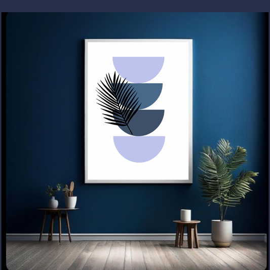 Boho Blue & Purple Botanical Wall Art Set – Soft Minimalist Wreath Prints, Modern Bohemian Decor, Digital Download (Set of 2)